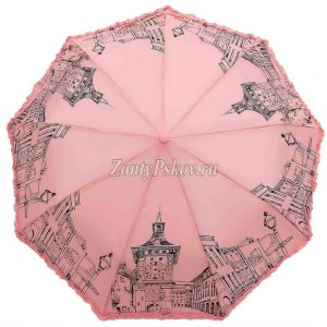 Розовый женский зонт Amico, полуавтомат, арт.709-3
